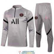 PSG Sudadera De Entrenamiento Grey + Pantalon Grey 2021/2022