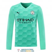 Camiseta Manga Larga Manchester City Portero Green 2020/2021