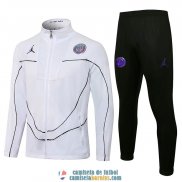 PSG x Jordan Chaqueta White Black Streak + Pantalon Black 2021/2022