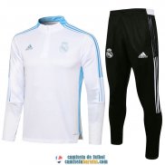 Real Madrid Sudadera De Entrenamiento White II + Pantalon Black II 2021/2022