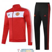 Manchester United Chaqueta Red White + Pantalon 2020/2021