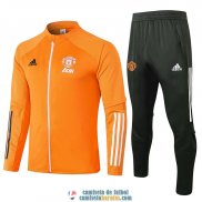 Manchester United Chaqueta Orange + Pantalon 2020/2021