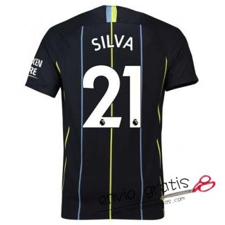 Camiseta Manchester City Segunda Equipacion 21#SILVA 2018-2019