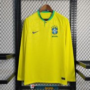 Camiseta Manga Larga Brasil Primera Equipacion 2022/2023