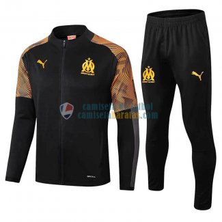 Olympique Marseille Chaqueta Black Yellow + Pantalon 2019-2020