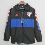Sao Paulo FC Chaqueta Rompevientos Black Blue II 2022/2023 Sao Paulo FC Chaqueta Rompevientos Black Blue II 2022/2023