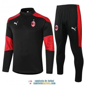 AC Milan Sudadera De Entrenamiento Black + Pantalon 2020/2021