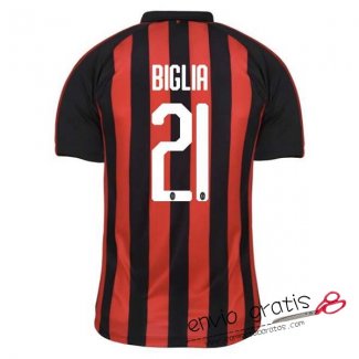 Camiseta AC Milan Primera Equipacion 21#BIGLIA 2018-2019