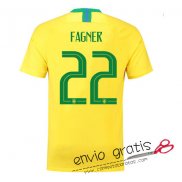 Camiseta Brasil Primera Equipacion 22#FAGNER 2018