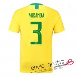 Camiseta Brasil Primera Equipacion 3#MIRANDA 2018