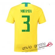 Camiseta Brasil Primera Equipacion 3#MIRANDA 2018