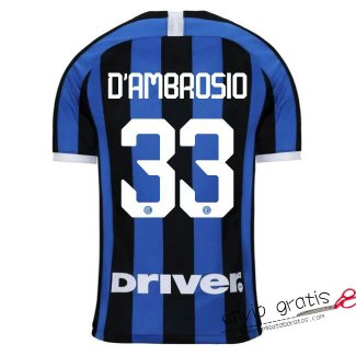 Camiseta Inter Milan Primera Equipacion 33#DAMBROSIO 2019-2020