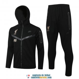 Liverpool Chaqueta Capucha Black I + Pantalon Black I 2022/2023