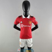 Camiseta Manchester United Ninos Primera Equipacion 2022/2023