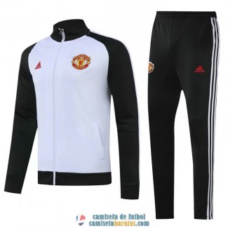 Manchester United Chaqueta White Black + Pantalon 2020/2021