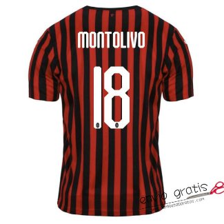 Camiseta AC Milan Primera Equipacion 18#MONTOLIVO 2019-2020