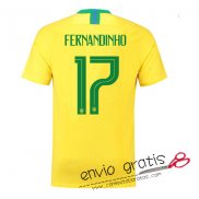 Camiseta Brasil Primera Equipacion 17#FERNANDINHO 2018