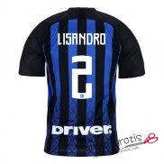 Camiseta Inter Milan Primera Equipacion 2#LISANDRO 2018-2019