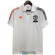 Camiseta Manchester United Polo Orange White Black 2020/2021