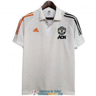 Camiseta Manchester United Polo Orange White Black 2020/2021