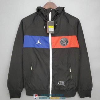 PSG x JORDAN Chaqueta Rompevientos Black Blue Red 2021/2022