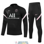 PSG Sudadera De Entrenamiento Black + Pantalon Black 2021/2022 PSG Sudadera De Entrenamiento Black + Pantalon Black 2021/2022