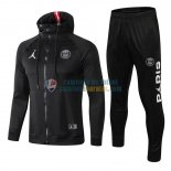 PSG x Jordan Chaqueta Capucha Black + Pantalon 2019-2020 PSG x Jordan Chaqueta Capucha Black + Pantalon 2019-2020