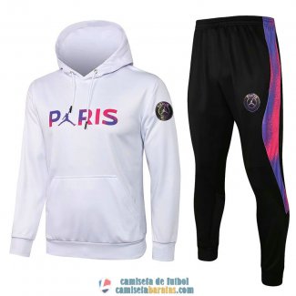 PSG x Jordan Sudadera Capucha White II+ Pantalon Black 2021/2022