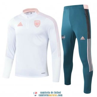 Arsenal Sudadera De Entrenamiento White + Pantalon Green 2021/2022