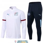 Manchester City Sudadera De Entrenamiento White II + Pantalon 2021/2022