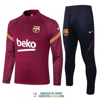 Barcelona Sudadera De Entrenamiento Burgundy + Pantalon 2020/2021