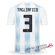 Camiseta Argentina Primera Equipacion 3#TAGLIAFICO 2018