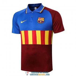 Camiseta Barcelona Polo Blue Red 2020/2021