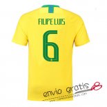 Camiseta Brasil Primera Equipacion 6#FILIPE LUIS 2018