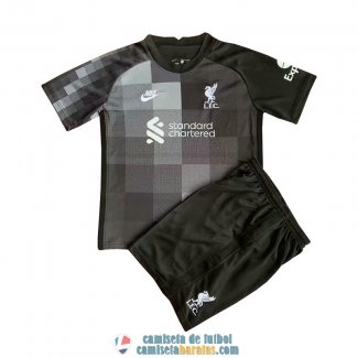 Camiseta Liverpool Ninos Portero Black 2021/2022