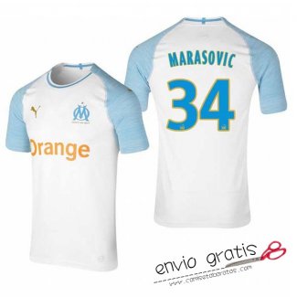 Camiseta Olympique Marseille Primera Equipacion 34#MARASOVIC 2018-2019