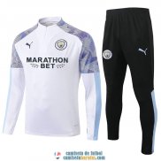 Manchester City Sudadera De Entrenamiento White + Pantalon 2020/2021
