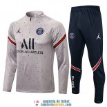 PSG Sudadera De Entrenamiento Light Grey Dots + Pantalon 2021/2022 PSG Sudadera De Entrenamiento Light Grey Dots + Pantalon 2021/2022