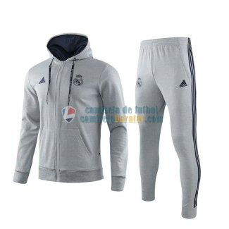 Real Madrid Chaqueta Capucha Grey + Pantalon 2019-2020