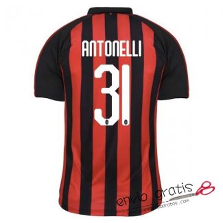 Camiseta AC Milan Primera Equipacion 31#ANTONELLI 2018-2019