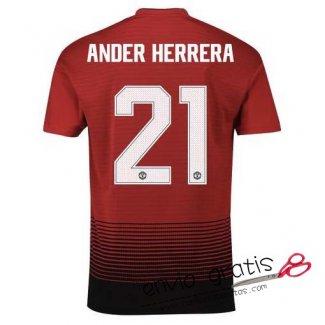 Camiseta Manchester United Primera Equipacion 21#ANDER HERRERA Cup Printing 2018-2019