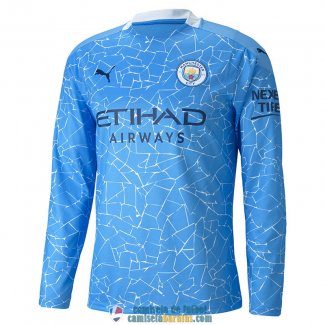 Camiseta Manga Larga Manchester City Primera Equipacion 2020/2021