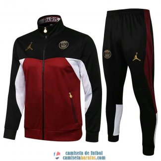 PSG x Jordan Chaqueta Red White Black + Pantalon Black 2021/2022