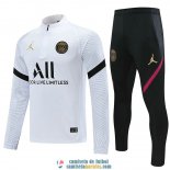 PSG x Jordan Sudadera De Entrenamiento White + Pantalon Black 2020/2021 PSG x Jordan Sudadera De Entrenamiento White + Pantalon Black 2020/2021