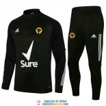 Wolves Sudadera De Entrenamiento Black + Pantalon Black 2021/2022