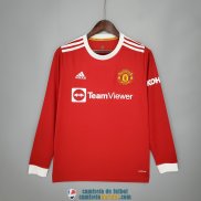 Camiseta Manga Larga Manchester United Primera Equipacion 2021/2022