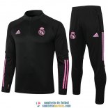 Real Madrid Sudadera De Entrenamiento Black + Pantalon Black 2020/2021