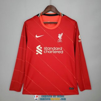 Camiseta Manga Larga Liverpool Primera Equipacion 2021/2022