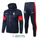 Francia Chaqueta Capucha Navy Red + Pantalon 2020/2021