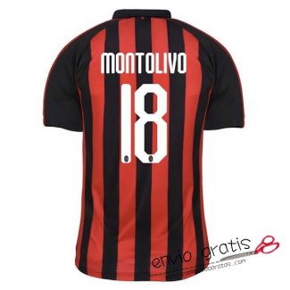 Camiseta AC Milan Primera Equipacion 18#MONTOLIVO 2018-2019